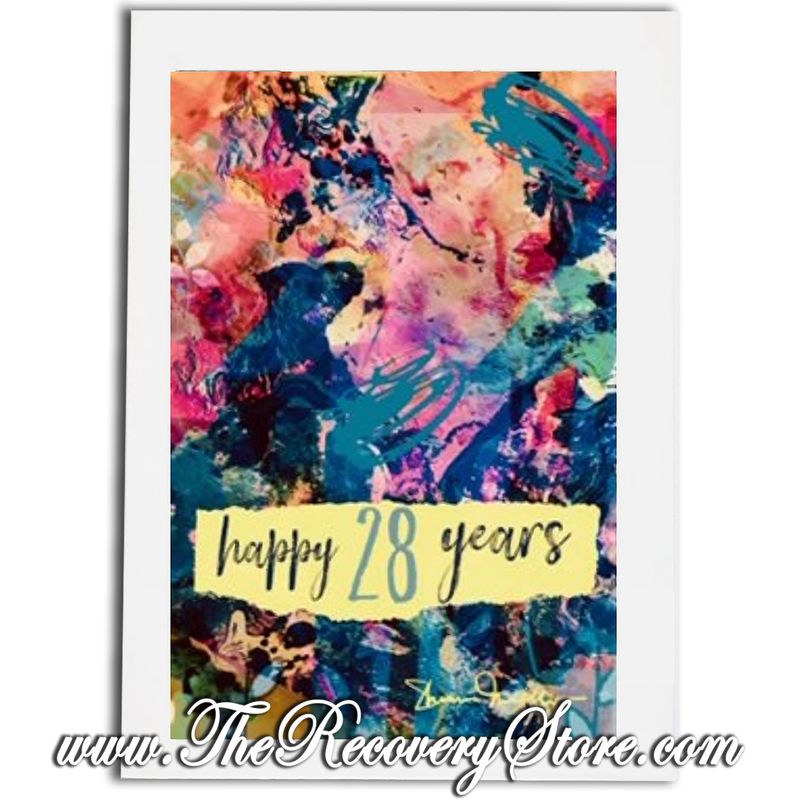 Greeting Card - Happy 28 Years - Handmade