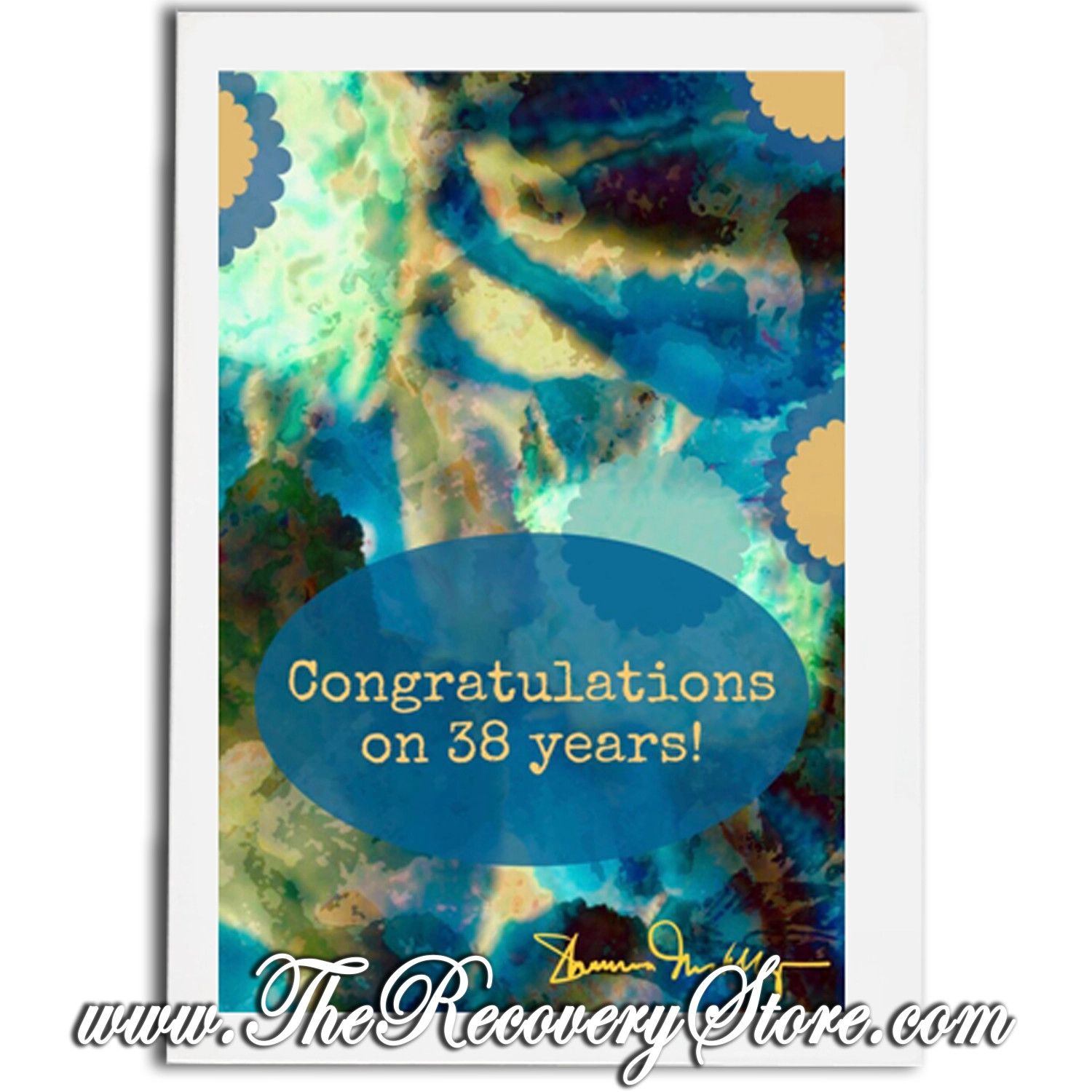 Greeting Card - Happy 38 Years - Handmade