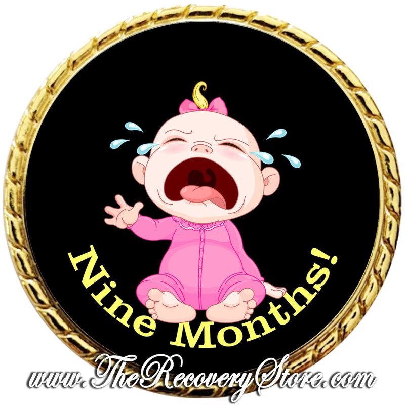 Large Medallion - Full Baby 9 Month - Pink with Gold Metal Trim