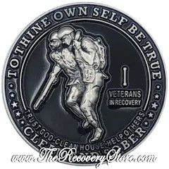 Large Medallion - Veterans In Recovery Clean &amp; Sober