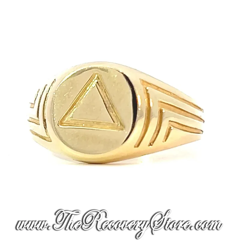 AA Gold Deco Signet Style Ring