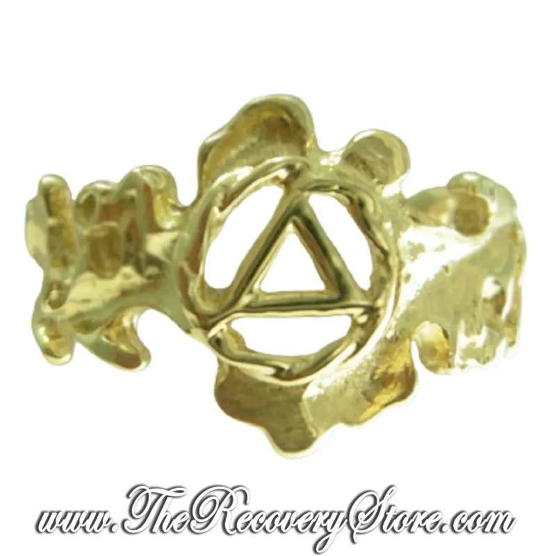 AA 14k Gold Symbol Leaf Style Design Ring