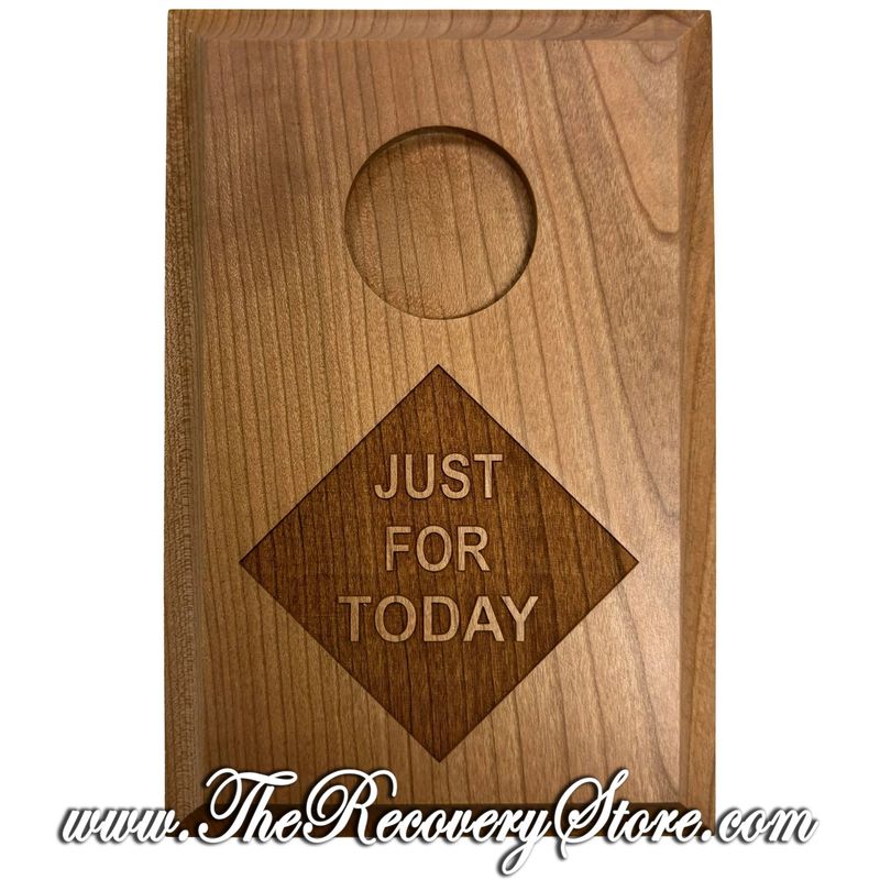 4X6 Single Medallion Just for Today Wood Plaque