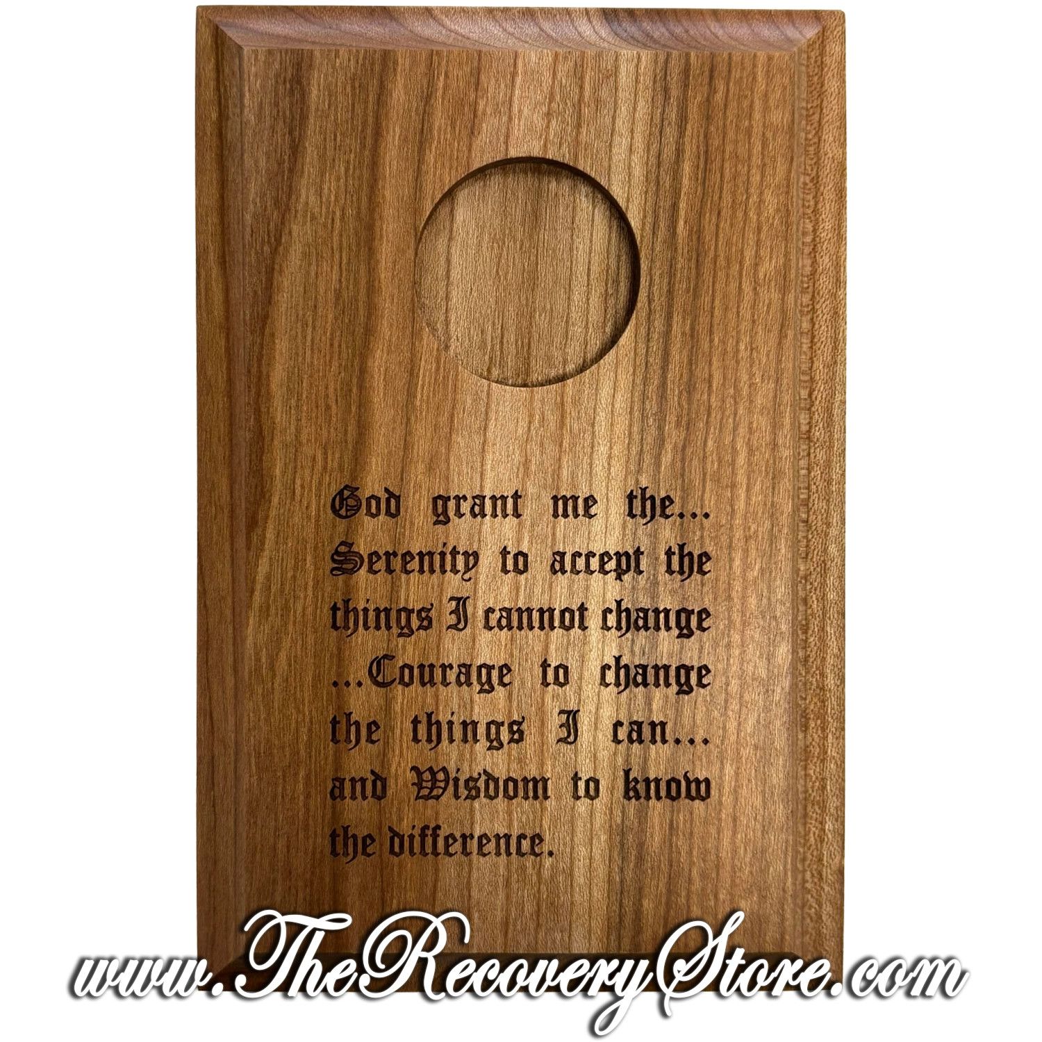 4X6 Single Medallion Serenity Prayer Wood Plaque