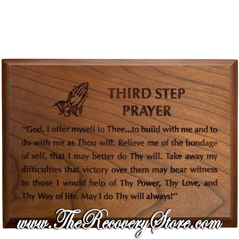 5x7 Cherry Wood 3rd Step Prayer Plaque