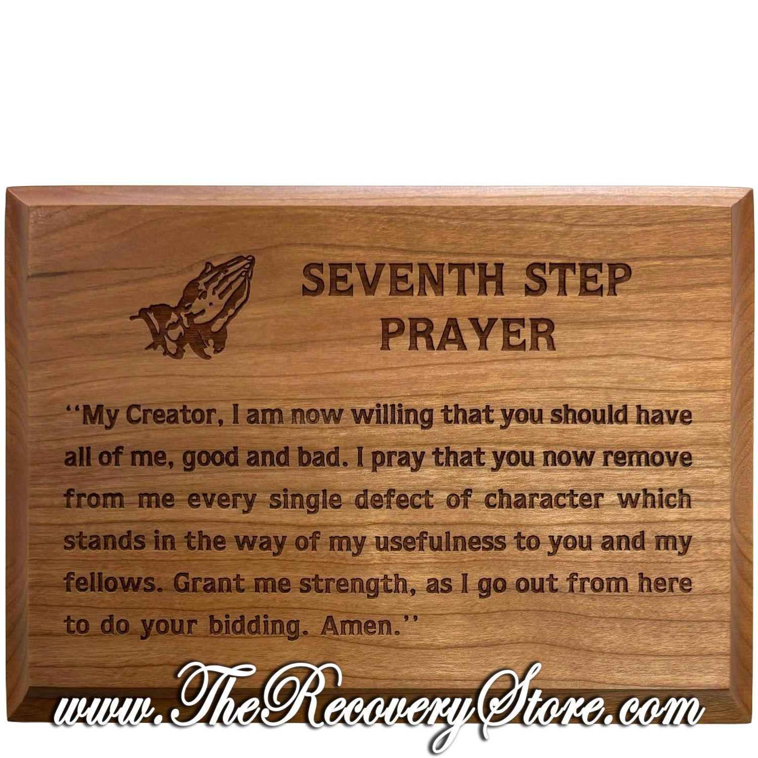 5x7 - 7th Step Prayer Cherry Wood Plaque