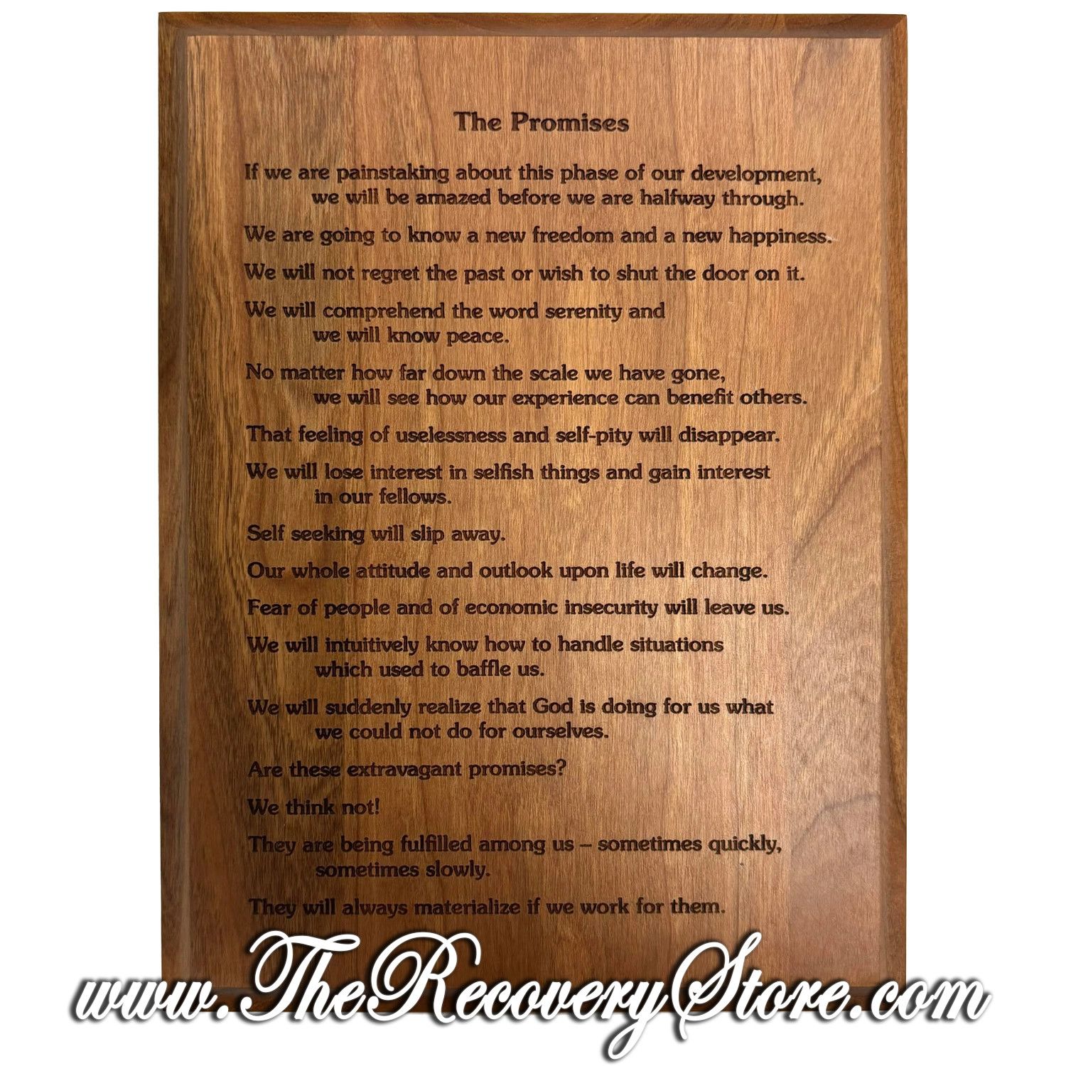 6x8 The Promises Cherry Wood Plaque