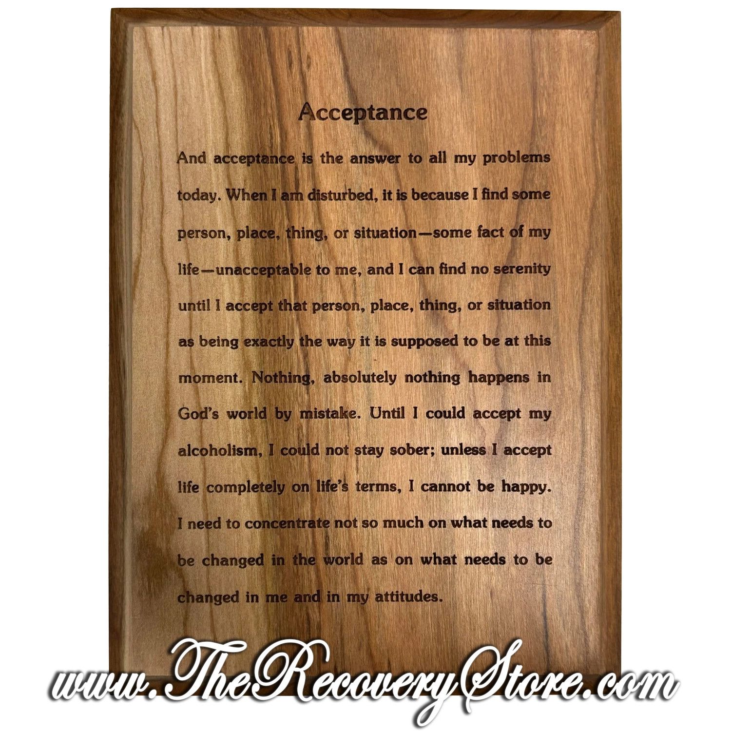 6x8 Acceptance Cherry Wood Plaque