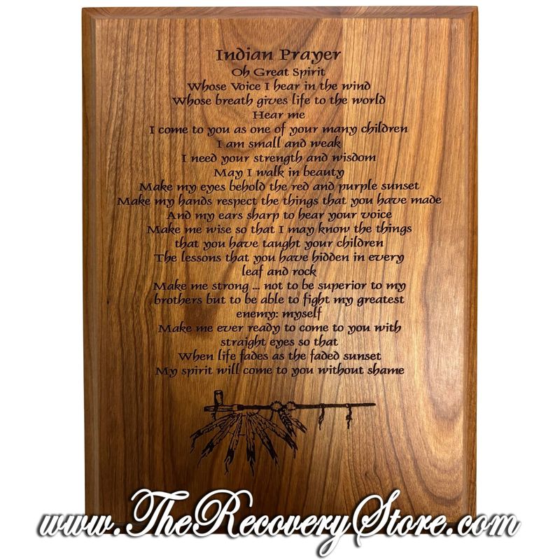 6x8 Indian Prayer Cherry Wood Plaque