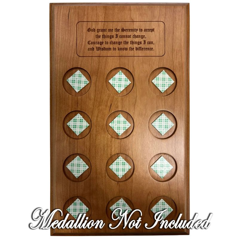 12 Medallion Serenity Prayer Wood Plaque