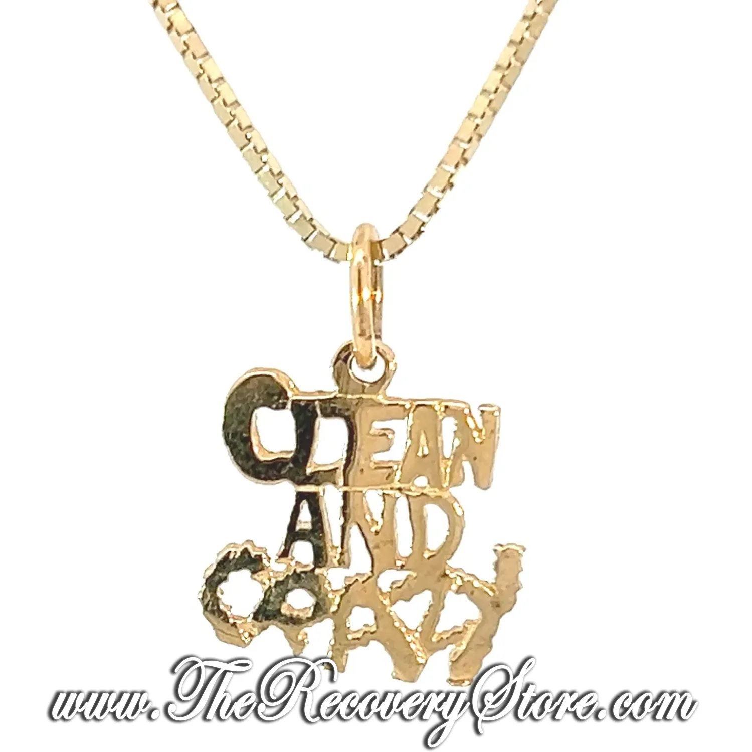 *14k Gold &quot;Clean And Crazy&quot; Sayings Pendant