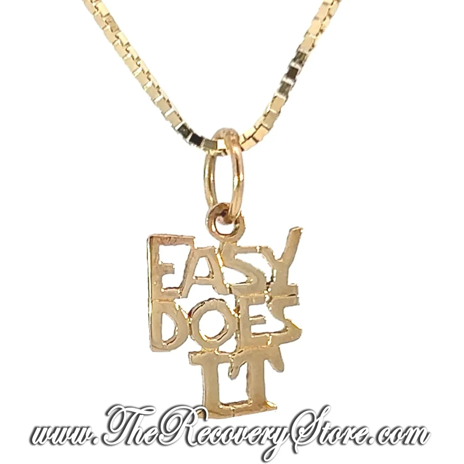*14k Gold &quot;Easy Does It&quot; Block Pendant