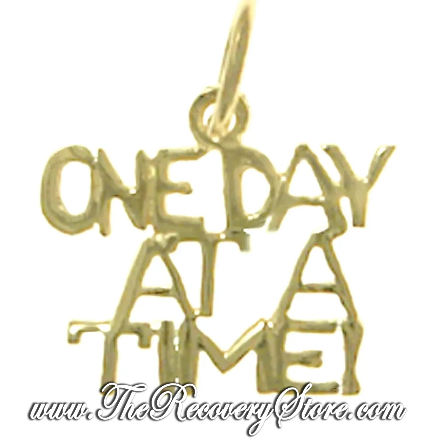 *14k Gold &quot;One Day At A Time!&quot; Caps Pendant