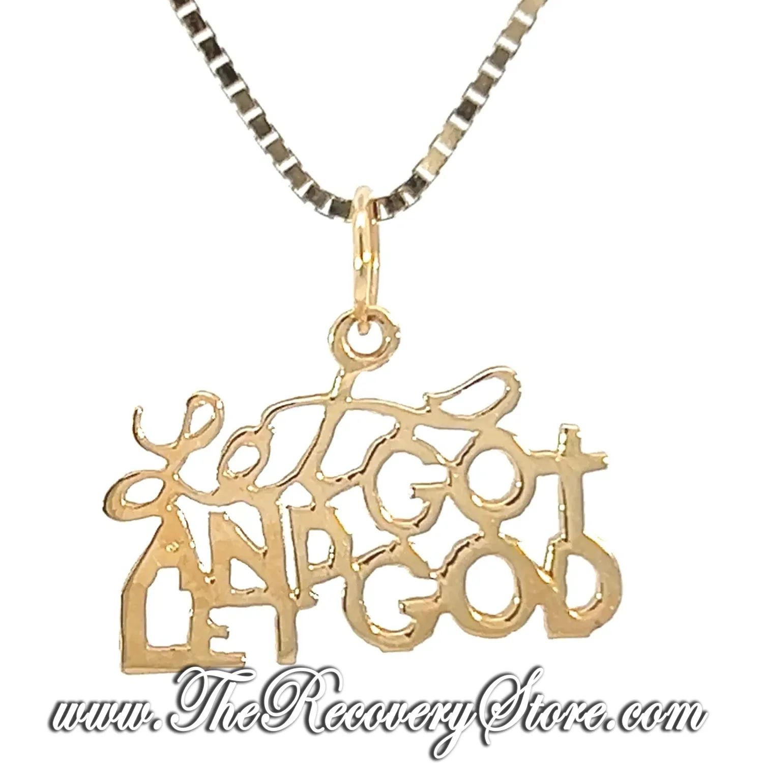 *14k Gold &quot;Let Go &amp; Let God&quot; Pendant