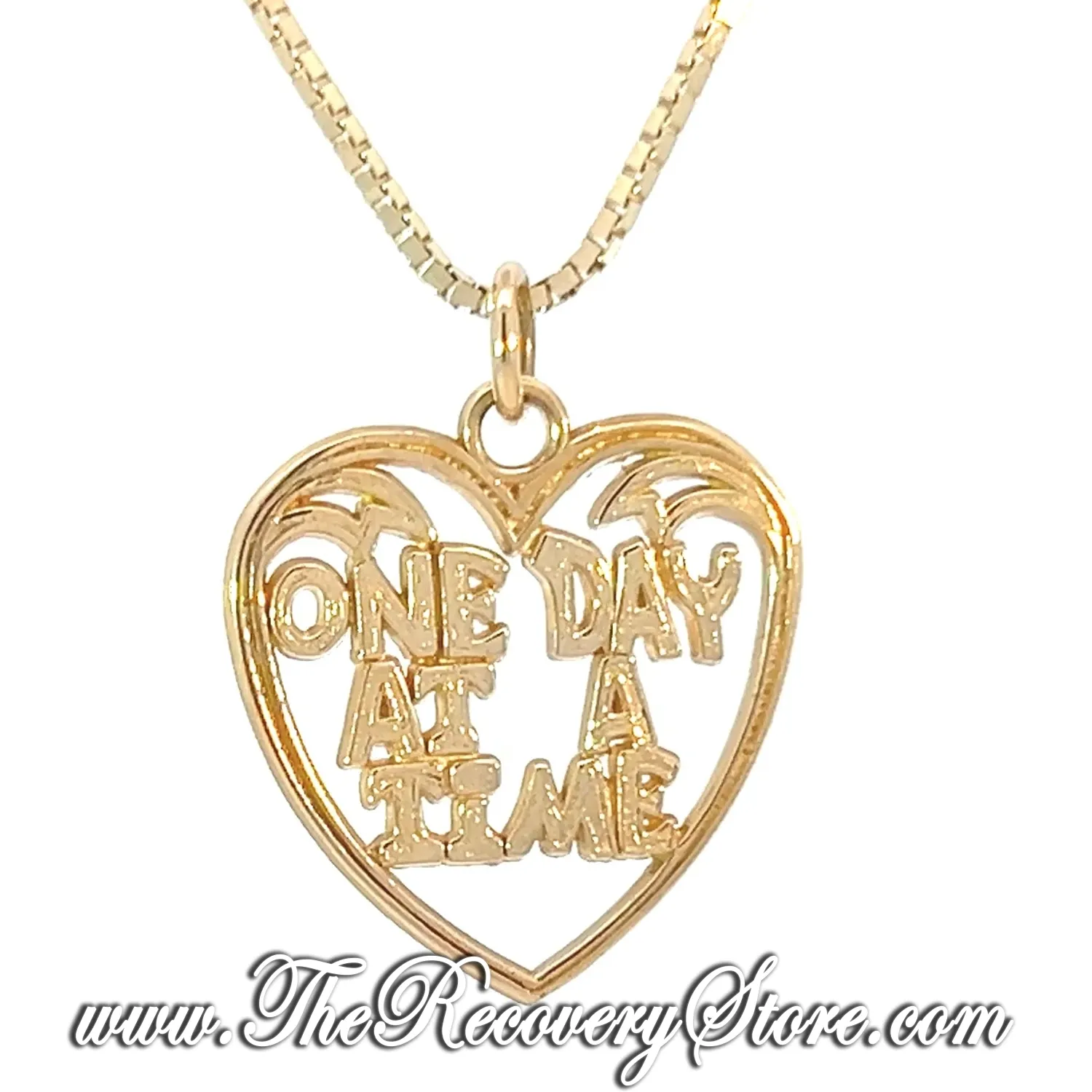 *14k Gold &quot;One Day At A Time&quot; Heart Pendant