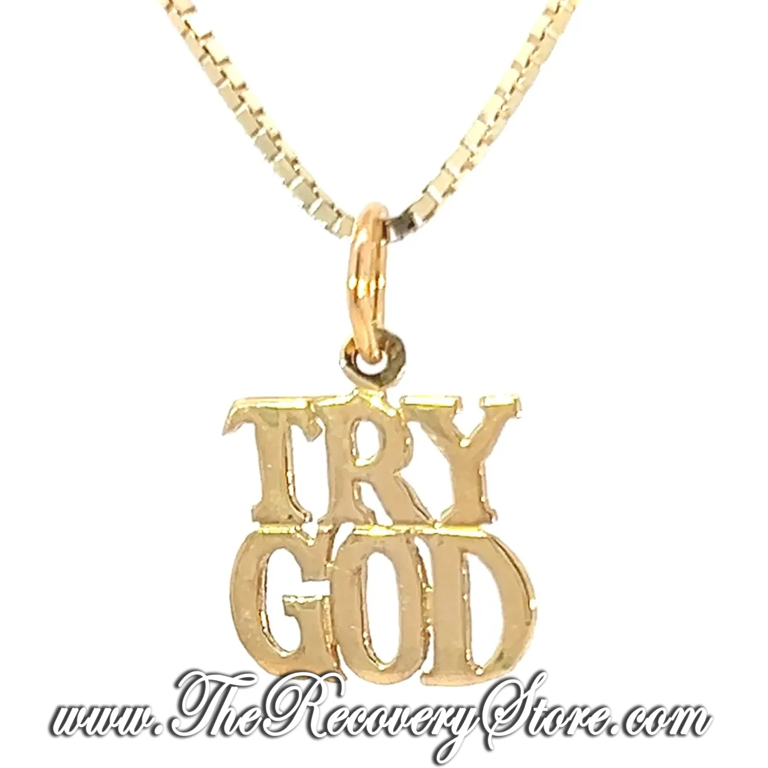 *14k Gold &quot;Try God&quot; Pendant