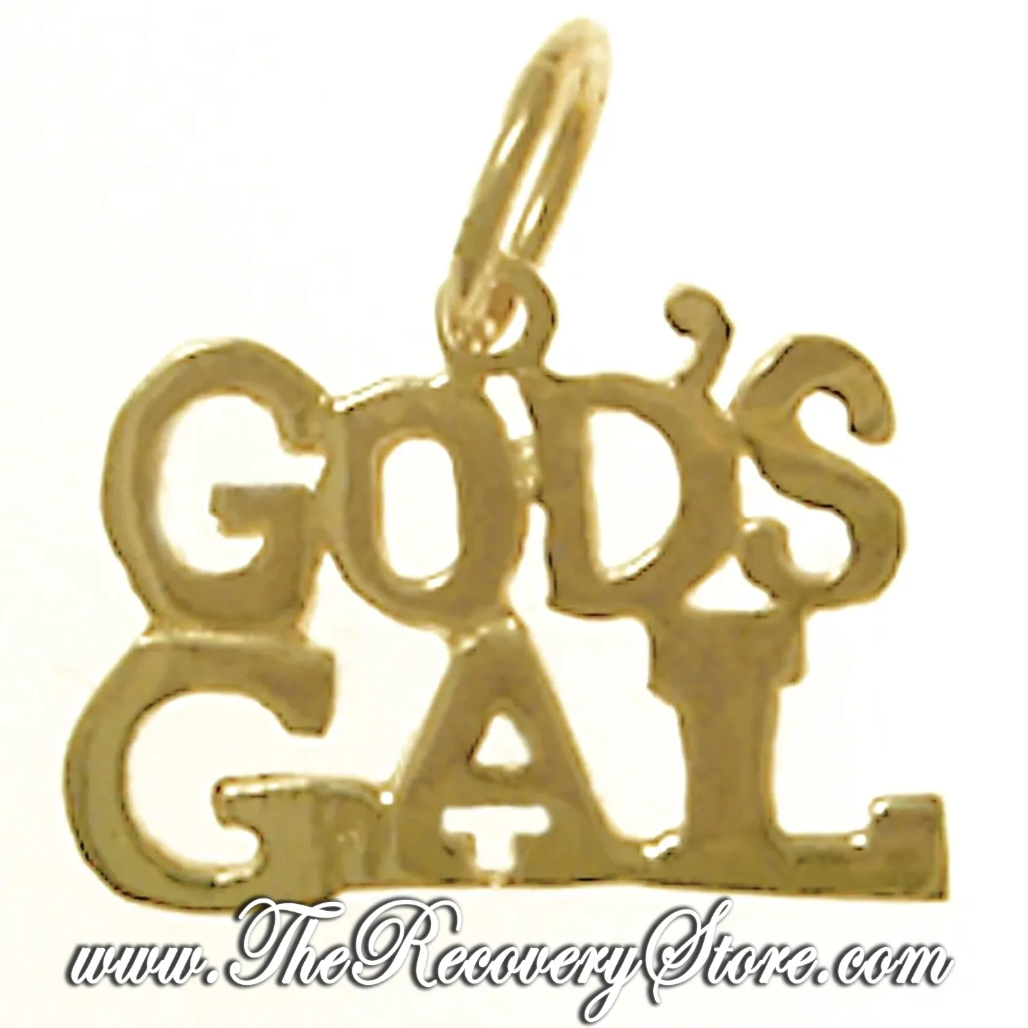 *14K Gold &quot;GOD&#39;S GAL&quot; Sayings Pendant