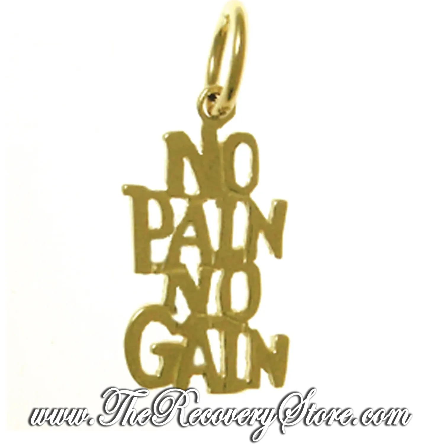 *14K Gold &quot;NO PAIN, NO GAIN&quot; Sayings Pendant