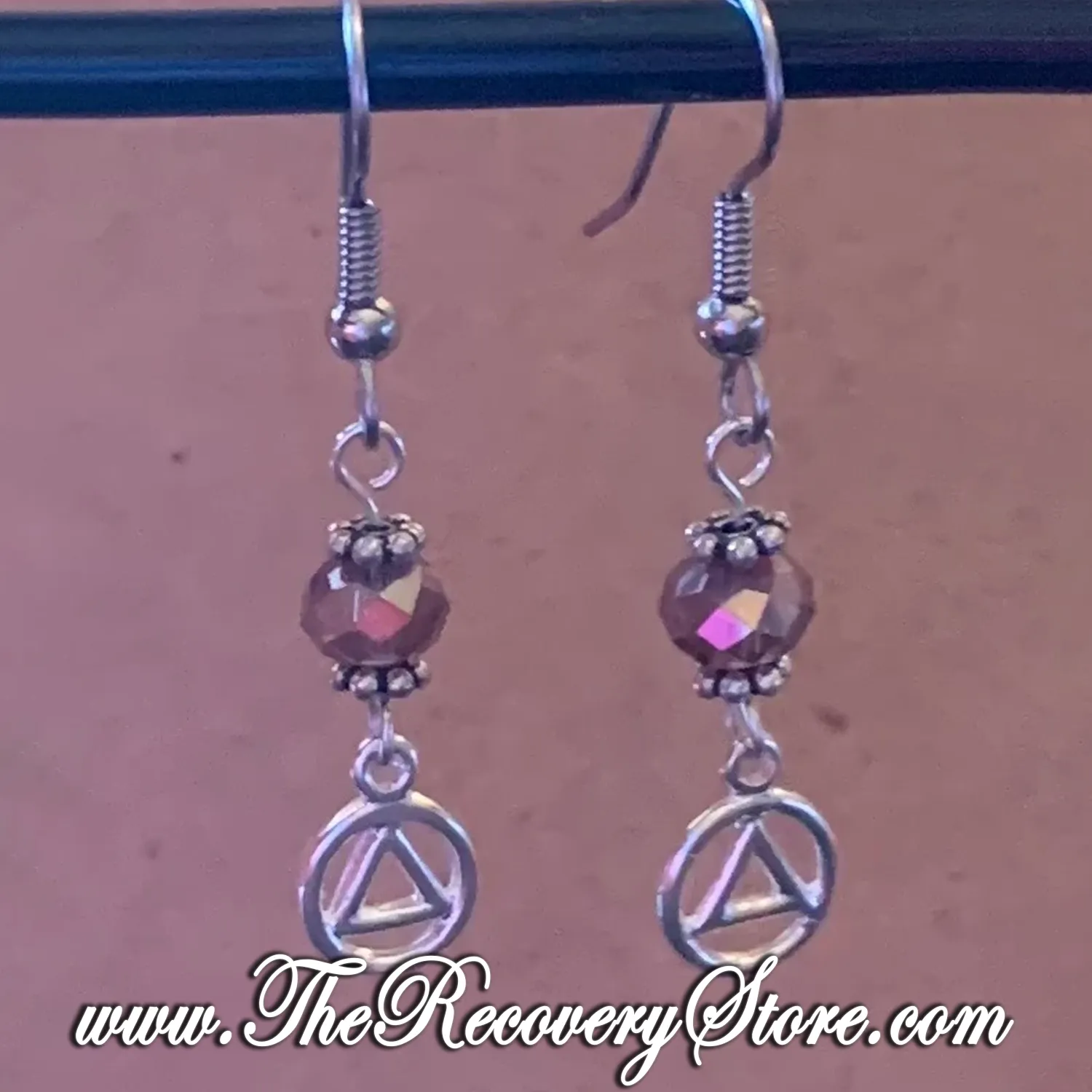 Sterling Silver AA Pendant Beaded Earrings