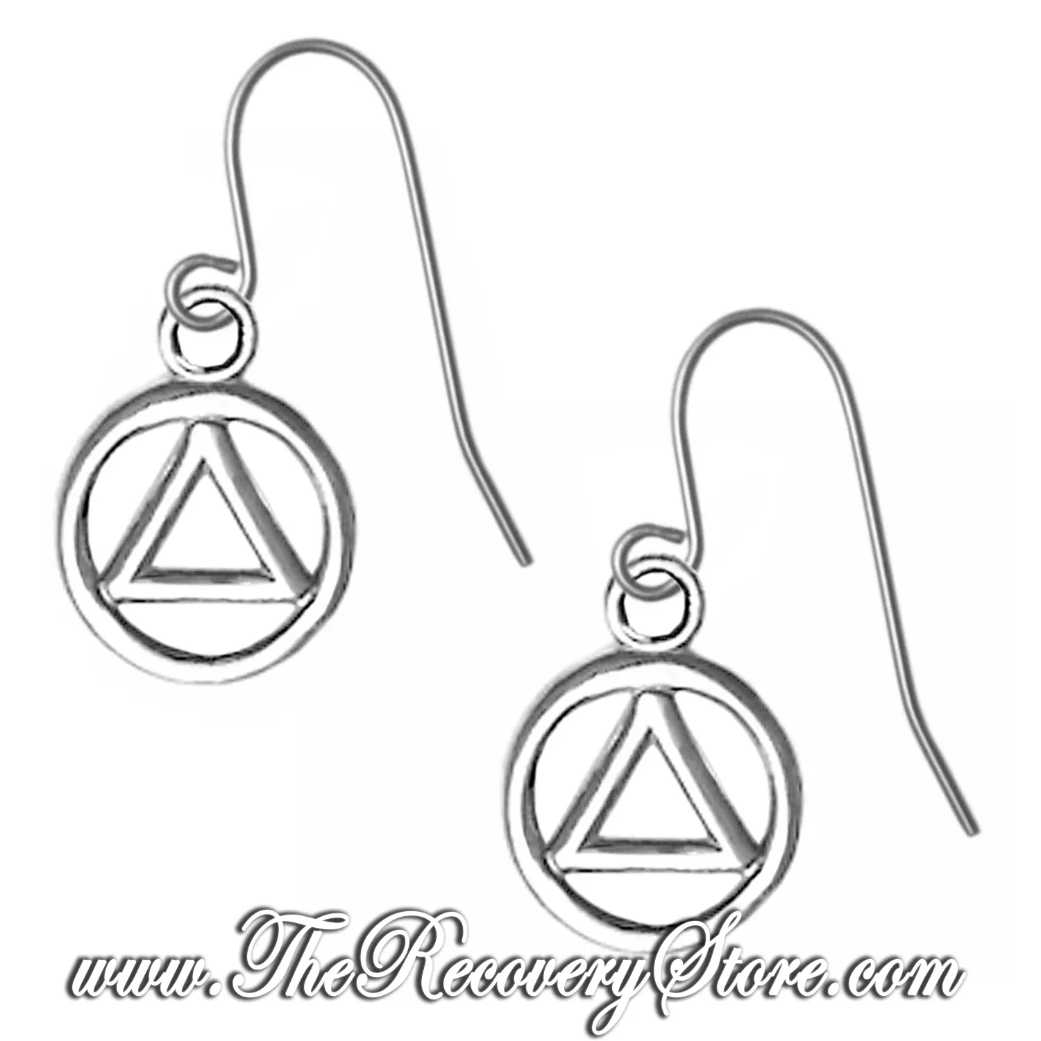 Sterling Silver AA Small Circle Triangle Earrings