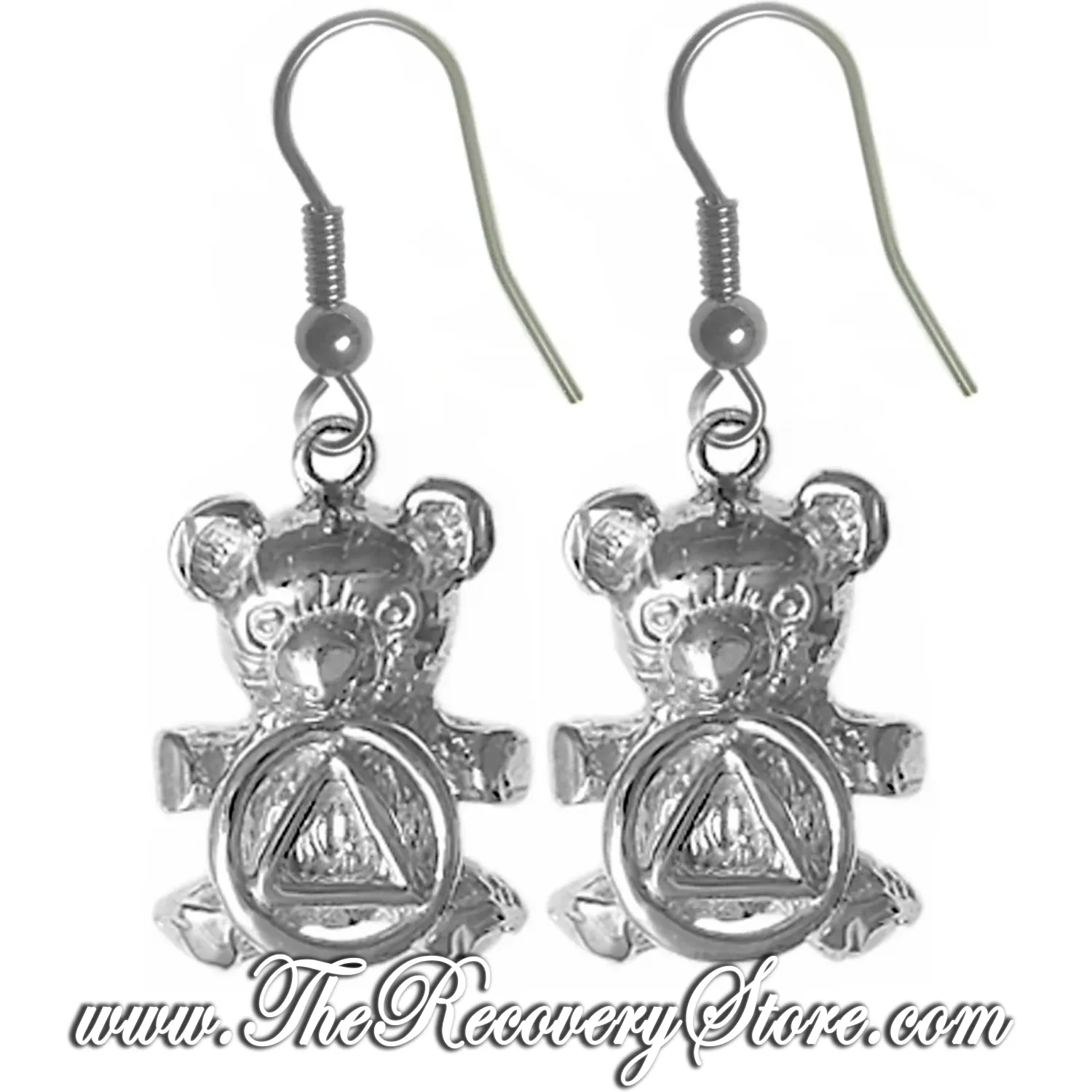 Sterling Silver AA Teddy Bear Earrings