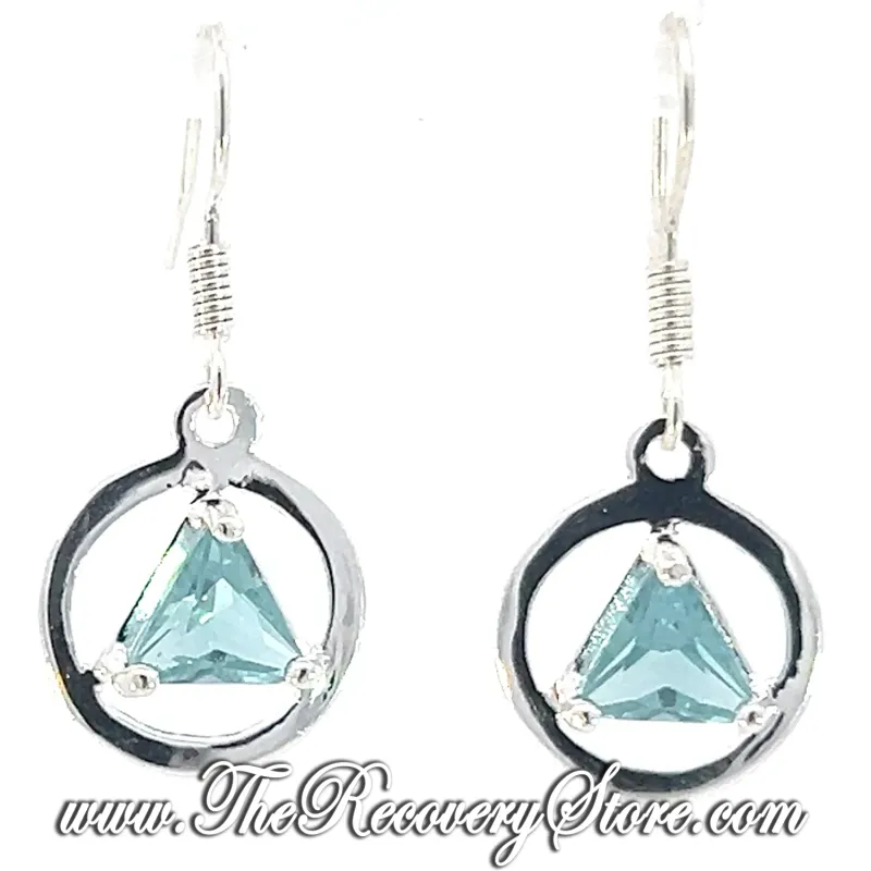 Sterling Silver AA Symbol in Triangle Colored CZ Birthstones