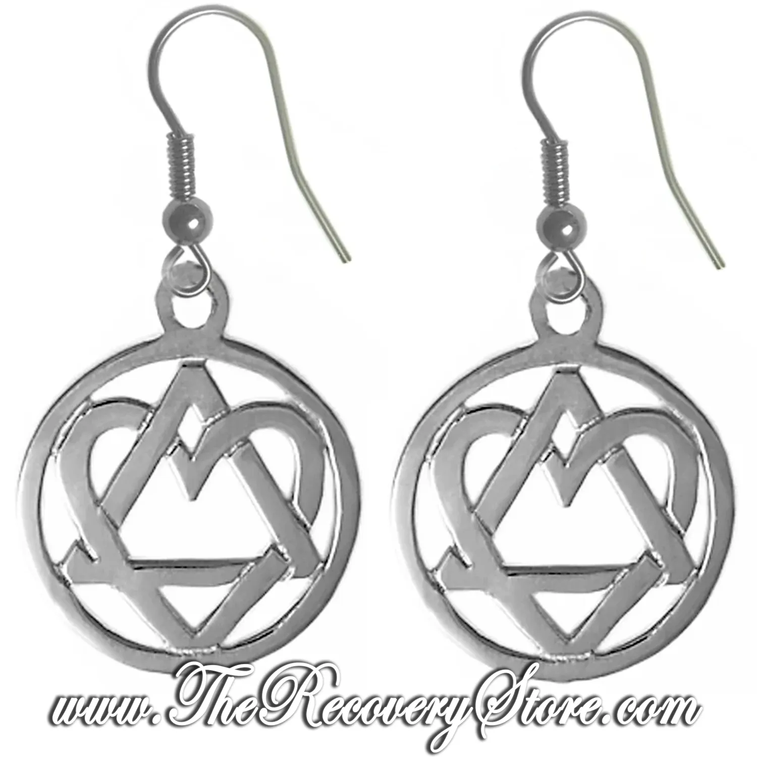 Sterling Silver AA Love &amp; Service Heart Earrings