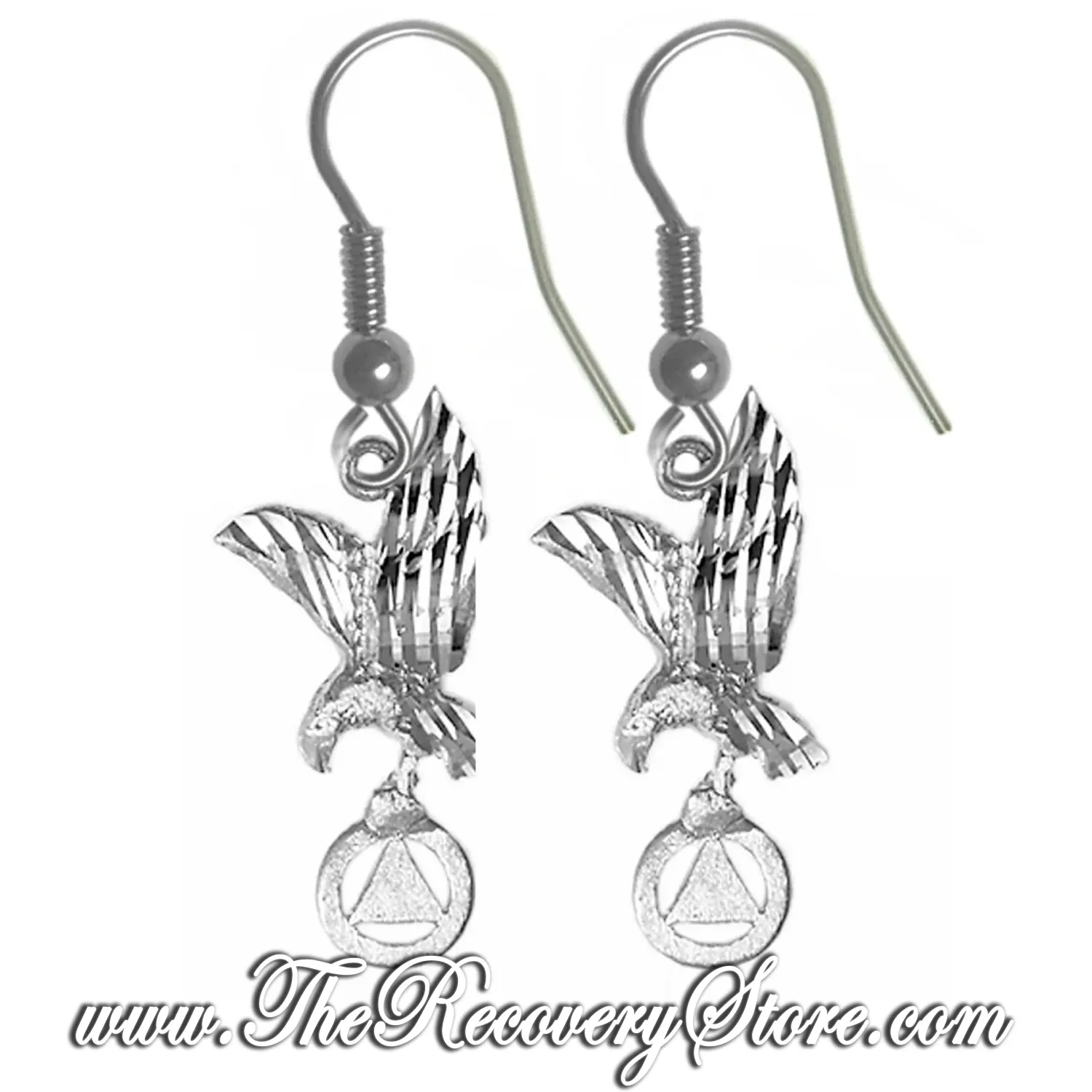 Sterling Silver Eagle Holding AA Earrings