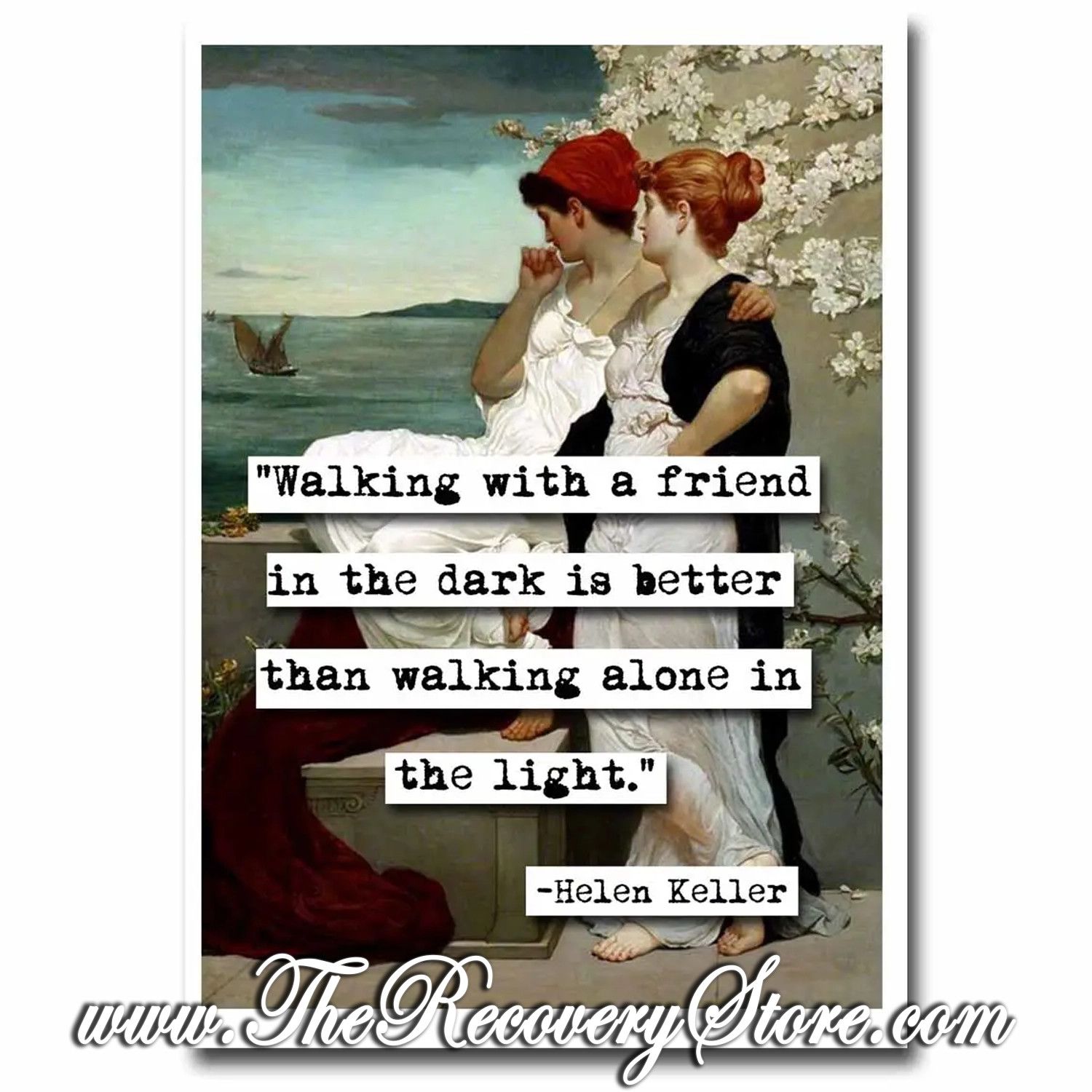Greeting Card - Helen Keller Walk With A Friend