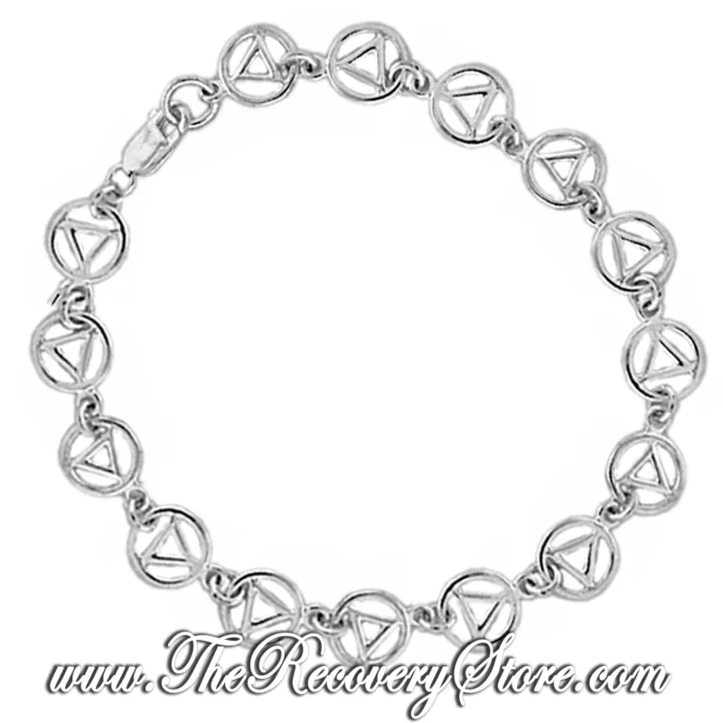 AA Continuous Symbol Sterling Silver 8&quot; Bracelet