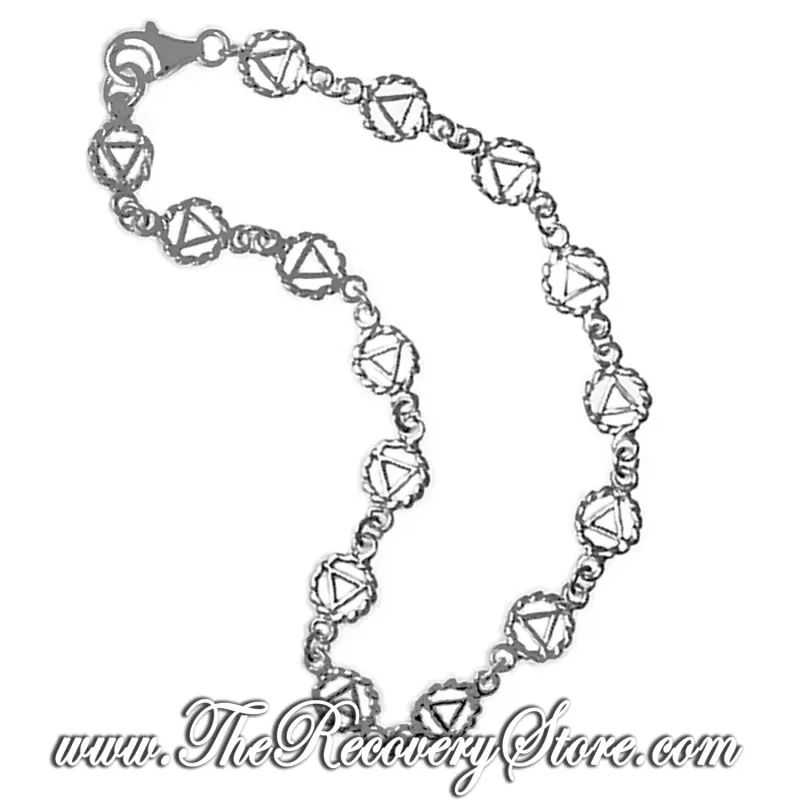 AA Sterling Silver Continuous Twist Wire Symbol Bracelet - 7"