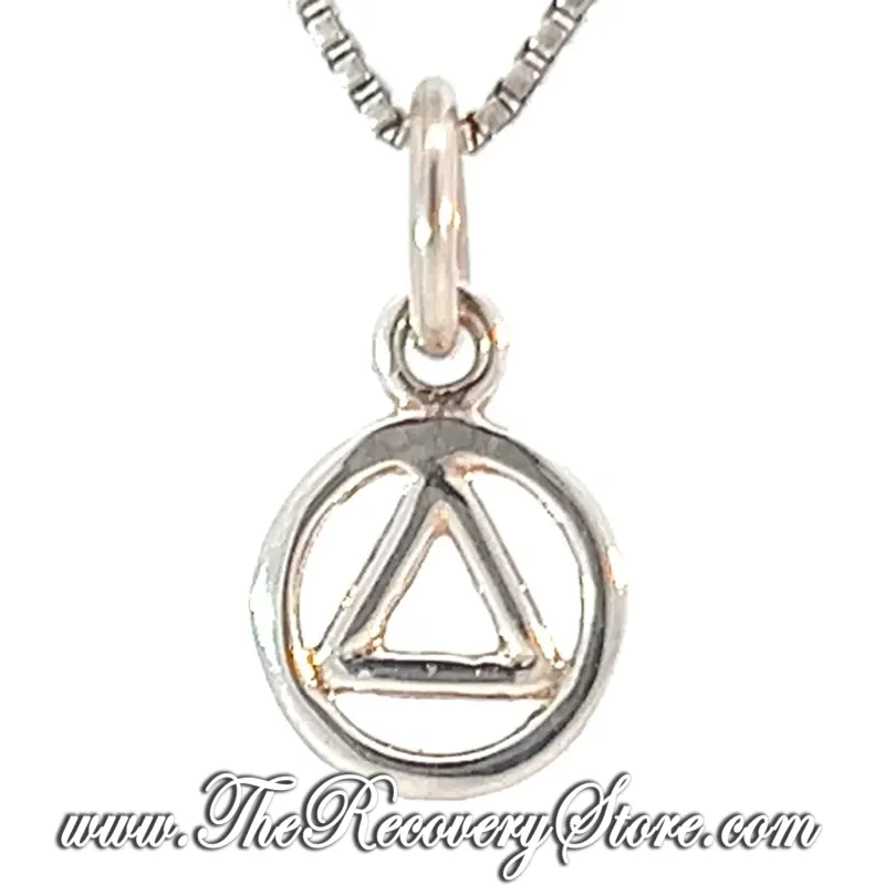 AA Symbol Small Sterling Silver Pendant