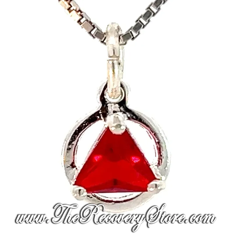 Sterling Silver Small Size AA Symbol Birthstone Pendant