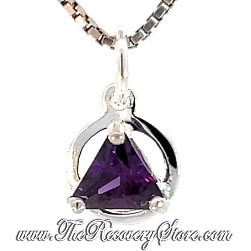 Sterling Silver Small Size AA Symbol Birthstone Pendant