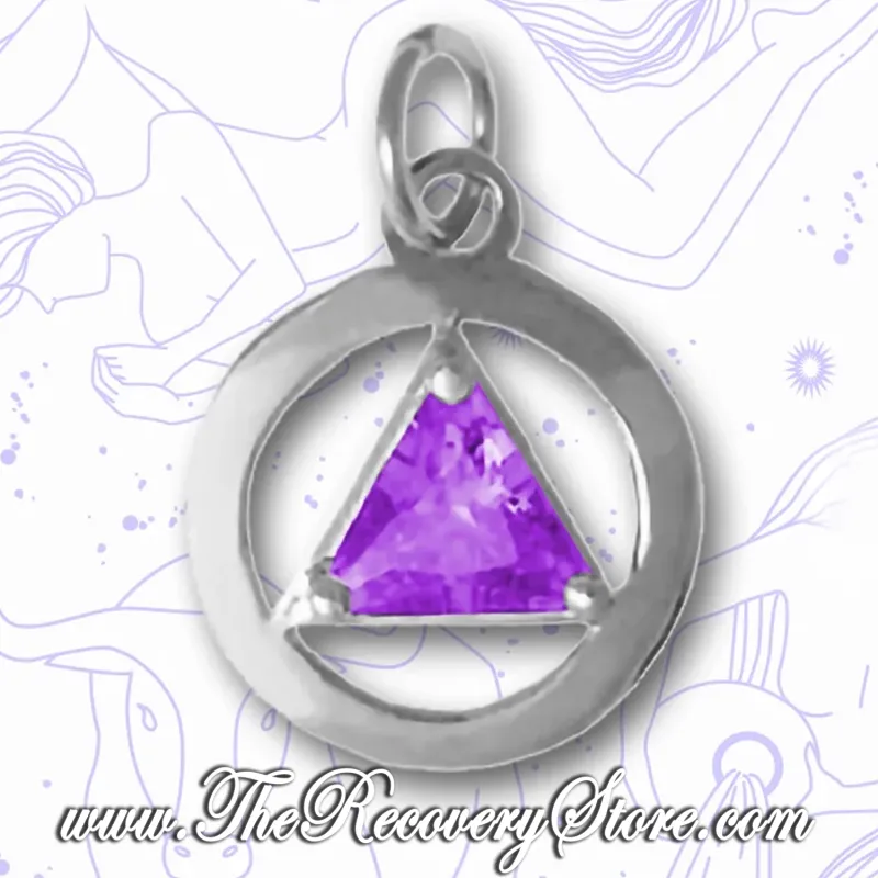 Sterling Silver Medium Size AA Symbol Birthday Pendant