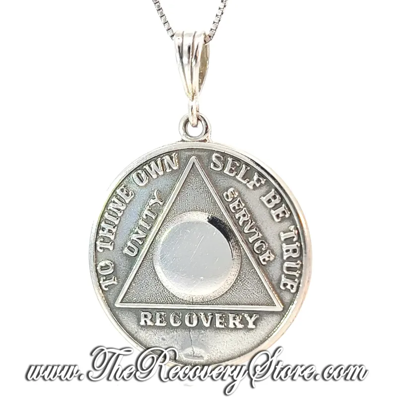 AA Sterling Silver Large Blank Engravable Medallion Pendant