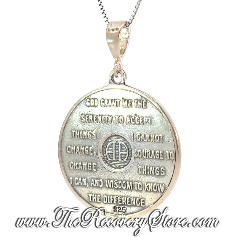 AA Sterling Silver Large Blank Engravable Medallion Pendant
