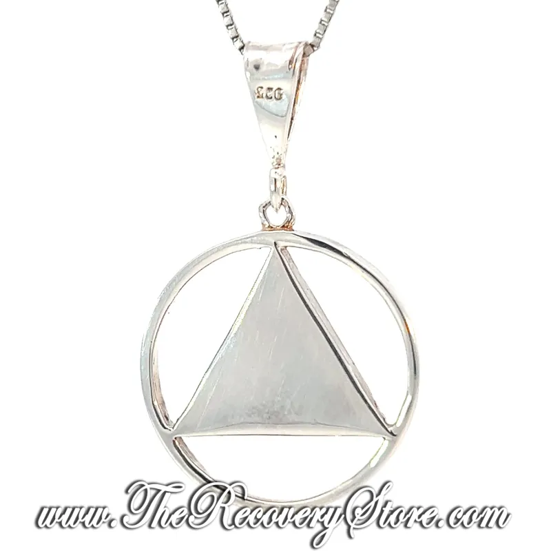 AA Symbol Black &amp; Sterling Silver Large Pendant