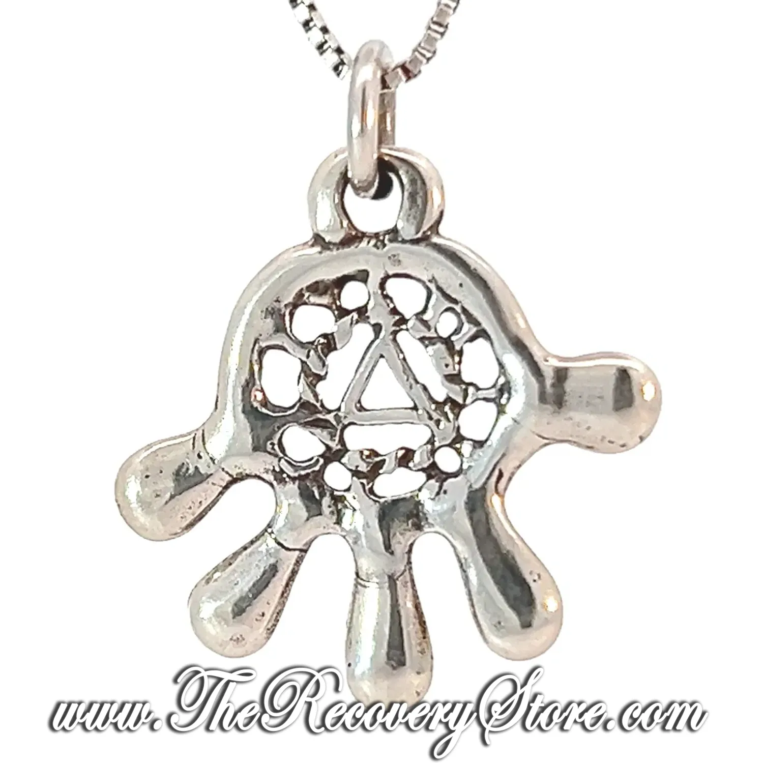 Sterling Silver Hamsa AA Symbol Pendant