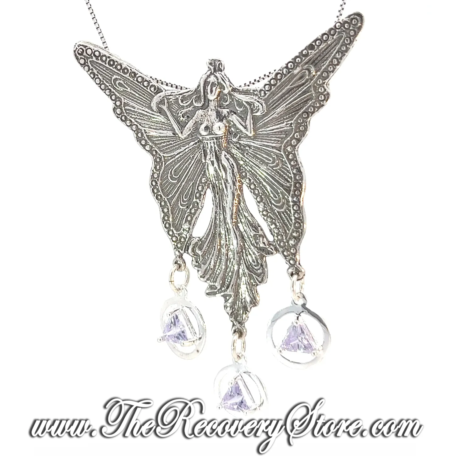 AA Sterling Silver Beautiful Large Fairy Pendant