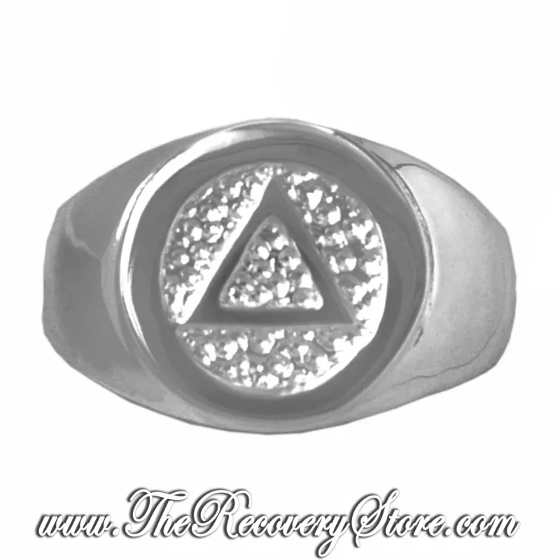 AA Sterling Silver Wide Signet Style Men&#39;s Ring