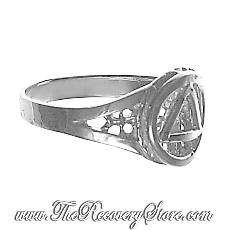Sterling Silver AA Symbol Filigree Style Band