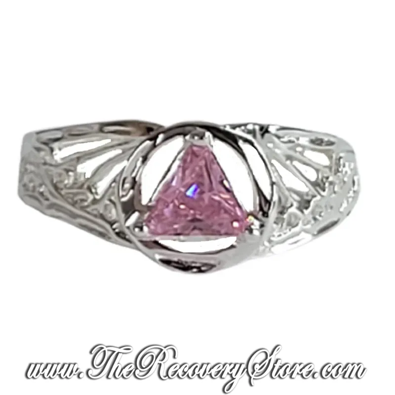 Sterling Silver AA Triangle Filigree Style Ring