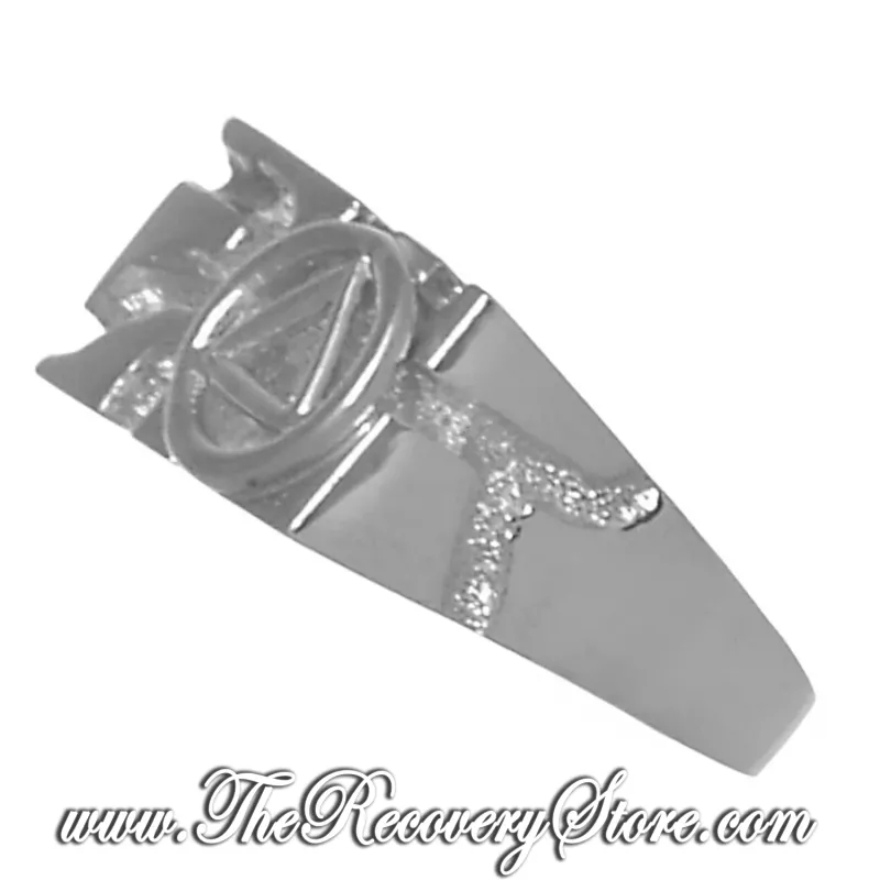 AA Sterling Silver Rectangular Ravine Symbol Ring