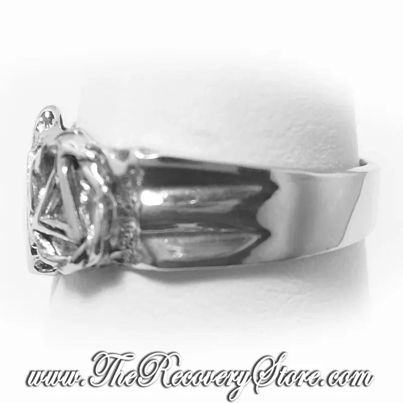 Sterling Silver AA Symbol Small Nugget Ring