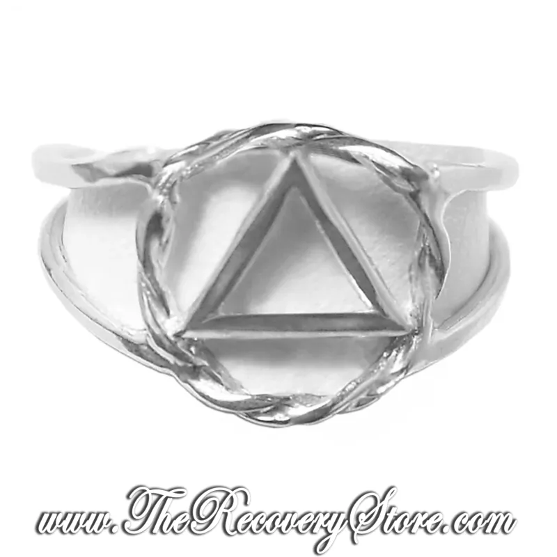 AA Sterling Silver Symbol Twist Wire Circle Style Ring