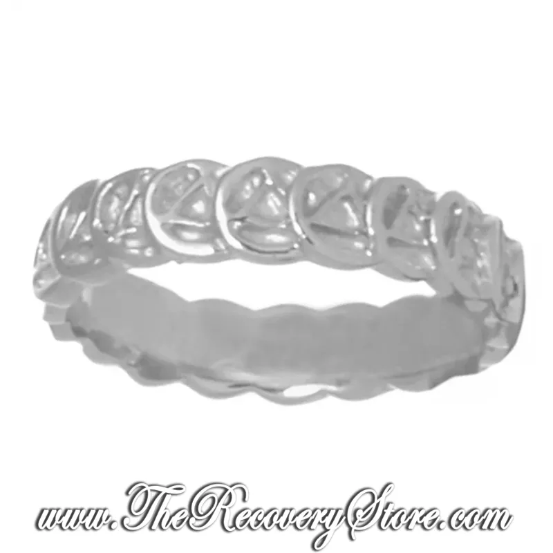 Sterling Silver Continuous AA Symbol Narrow Style Band