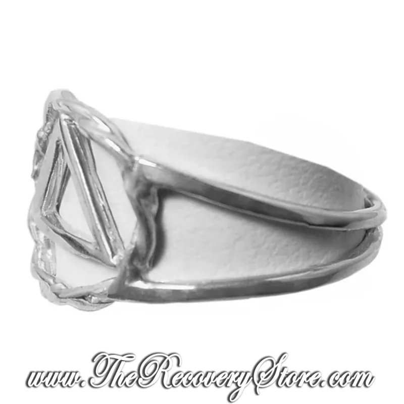 AA Sterling Silver Symbol Twist Wire Circle Style Ring