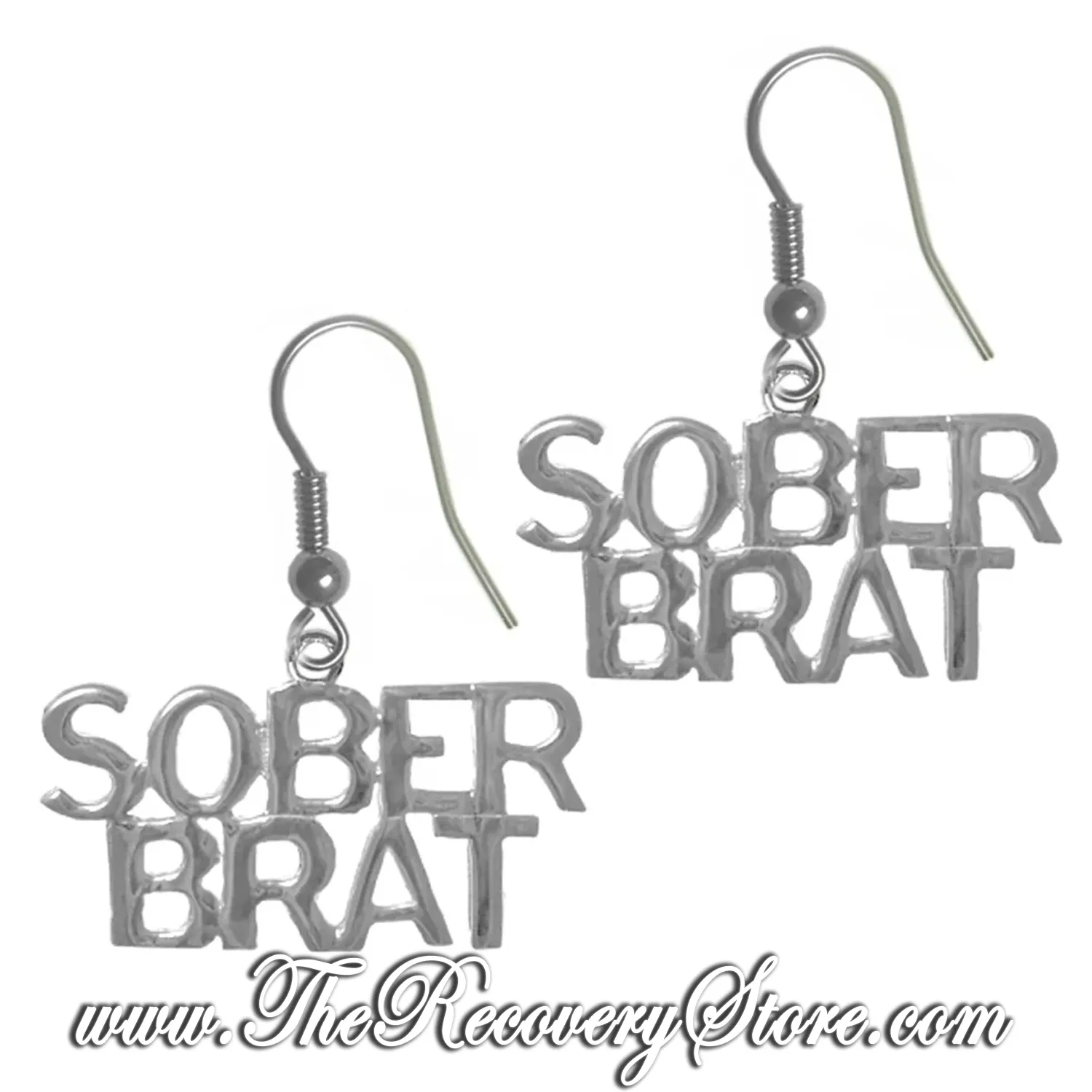 Sterling Silver "Sober Brat" Earrings