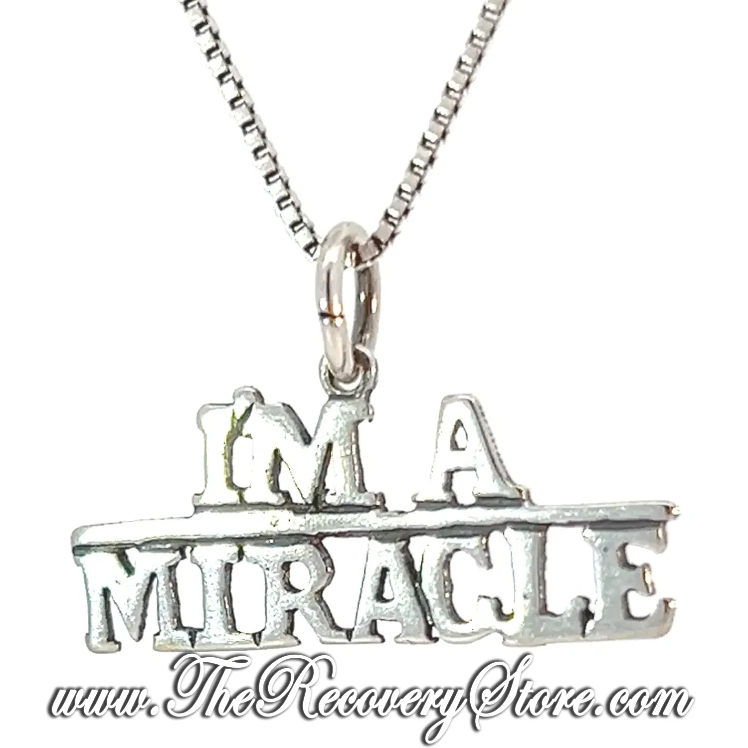 Sterling Silver "I'M A MIRACLE" Sayings Pendant